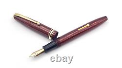 Vintage Conway Stewart 77 Fountain Pen In Red Herringbone 14k Broad Nib England