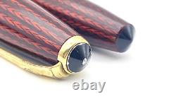 Vintage Conway Stewart 77 Fountain Pen In Red Herringbone 14k Broad Nib England