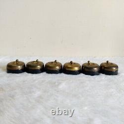 Vintage Electric Switch Brass Black Ceramic England Collectibles 6 Pc C136
