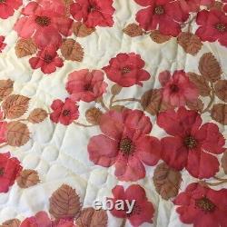 Vintage England Girls Victorian Princess Hot Pink Floral Skirted Twin Bedspread