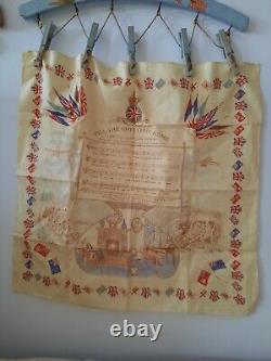 Vintage Er Cotton Embroidered Queen Elizabeth Hankerchief Crown England Royal