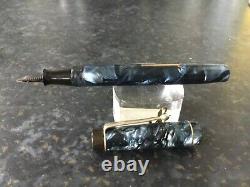 Vintage Gorgeous SAVOY Fountain Pen made in England Mottled Blue