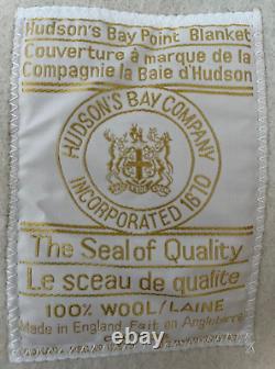 Vintage Hudson's Bay Company Queen 6 Point Wool Blanket Made In England Unused