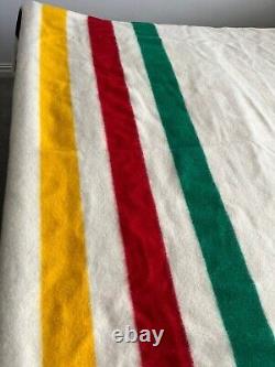 Vintage Hudson's Bay Company Queen 6 Point Wool Blanket Made In England Unused