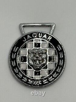 Vintage Jaguar Enamel Keychain Ring Fob CUD Made In England