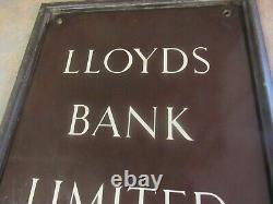 Vintage Lloyd's Bank Limited Copper & Enamel Sign 16 X 13 England