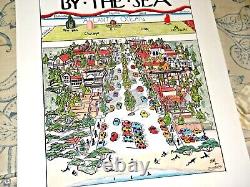 Vintage Lovely Illustrated Map How People See The World From Carmel By The Sea