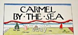 Vintage Lovely Illustrated Map How People See The World From Carmel By The Sea