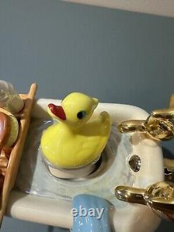 Vintage Made In England The Teapottery Cast Iron Bath Teapot Rubber Ducky