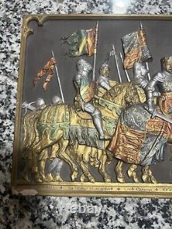 Vintage Marcus Designs Medieval Handmade in England Wall Plaque Agincourt 1415