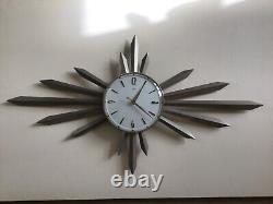 Vintage Metamec 1960's Starburst Wall Clock Retro, made in England