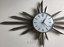 Vintage Metamec 1960's Starburst Wall Clock Retro, made in England