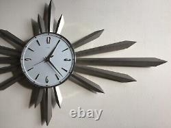 Vintage Metamec 1960's Starburst Wall Clock Retro, made in England