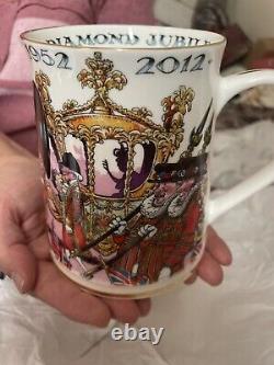 Vintage Mug Diamond Jubilee 1952-2012 Hand Made In England Painted With 22CT GL