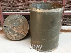 Vintage Old Cadbury Bournville Rustic Iron Adv Tin Box Collectible England
