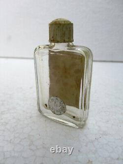 Vintage Orchid Perfume Empty Glass Bottle Made In England With Cap CollectibleF