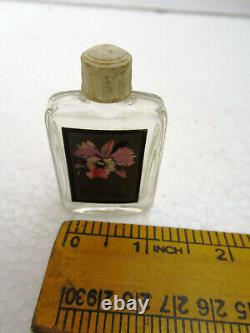 Vintage Orchid Perfume Empty Glass Bottle Made In England With Cap CollectibleF