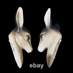 Vintage Pair W R Midwinter Burselm Fawns Deer Heads Wall Mounted Plaques England