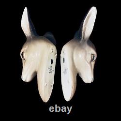 Vintage Pair W R Midwinter Burselm Fawns Deer Heads Wall Mounted Plaques England