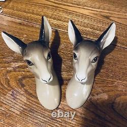 Vintage Pair W R Midwinter Burselm Fawns Deer Heads Wall Mounted Plaques England