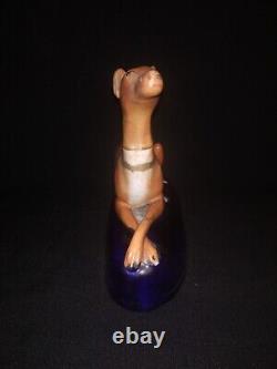 Vintage Porcelain Pen Holder Staffordshire Greyhound Dog England Collectible