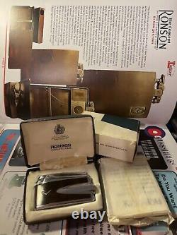 Vintage''RONSON VARAFLAME Pocket Gas Lighter Brown Lacquer England 1960