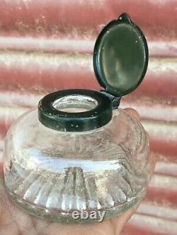 Vintage Rare Clear White Glass Old Ink Well Bottle Made In England