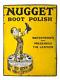 Vintage Rare England Nugget Boot Polish Enamel Sign Imperial Enamel Co