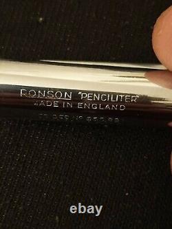 Vintage Ronson Petrol and flint Pencil Lighter made in England