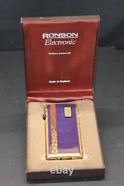 Vintage Ronson Varaflame Electronic Pocket Gas Lighter-england-boxed-new-nos