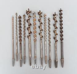 Vintage Set of 11 Auger Wood Drill Bit for Bit Brace Sheffield England