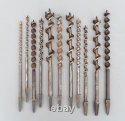 Vintage Set of 11 Auger Wood Drill Bit for Bit Brace Sheffield England