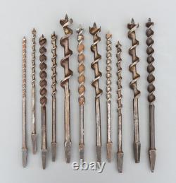 Vintage Set of 11 Auger Wood Drill Bit for Bit Brace Sheffield England