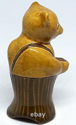 Vintage Stuart Bass Pie Bird Signed Boy Bear with Honey Pot in Dungarees ENGLAND