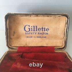Vtg GILLETTE Safety Razor ARISTOCRAT Brit Pat nº 430030 Fat Boy in Case England