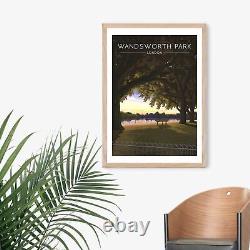 Wandsworth Park London Travel Poster Framed Vintage Bucket List Prints